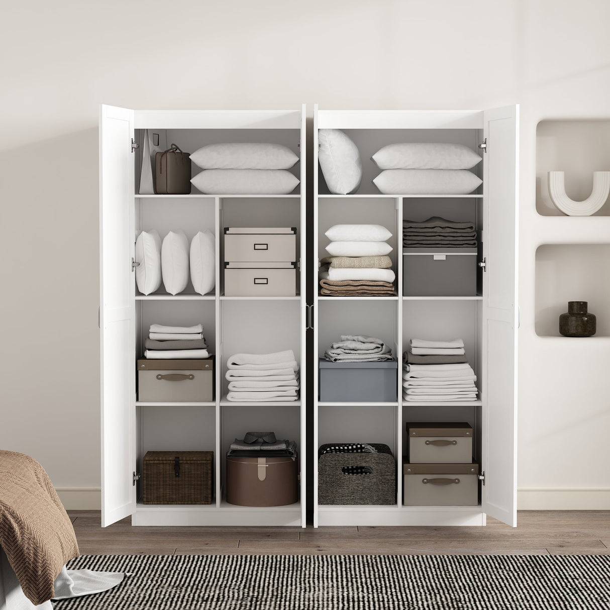 Cornelia Storage Closet 1.0 in White (set of 2) by Manhattan Comfort at Eve Furniture