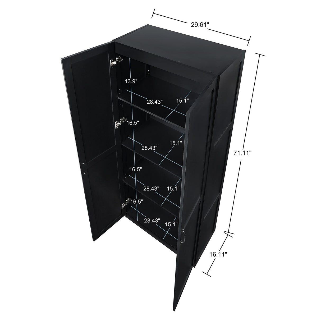 Cornelia Storage Closet 2.0 in Black (set of 2) by Manhattan Comfort at Eve Furniture