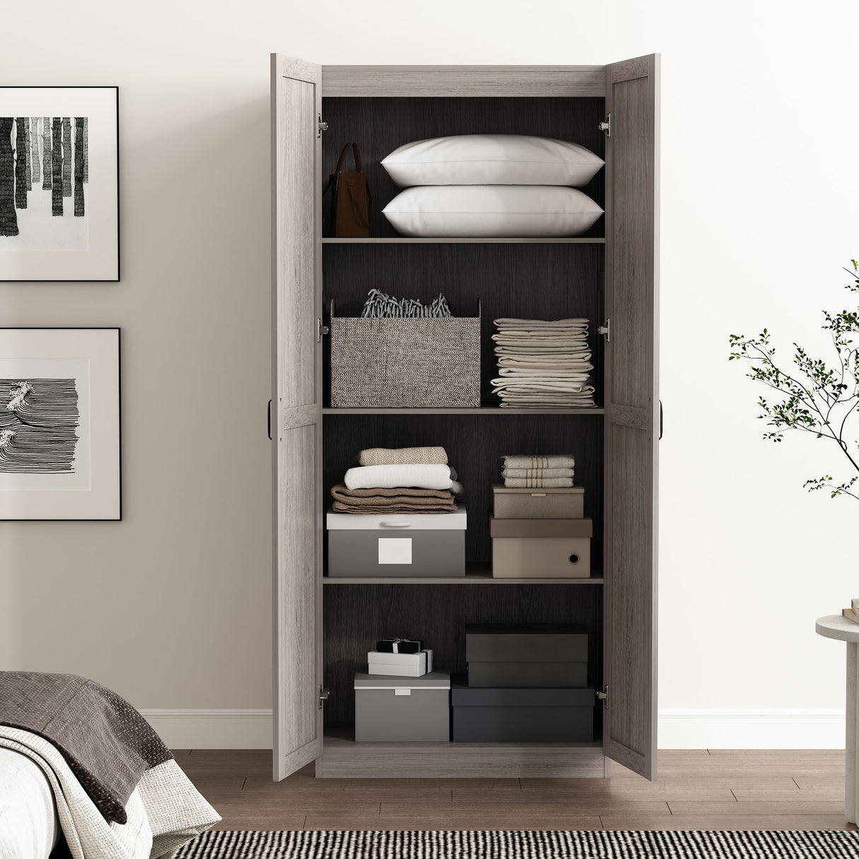 Cornelia Storage Closet 2.0 in Grey by Manhattan Comfort at Eve Furniture