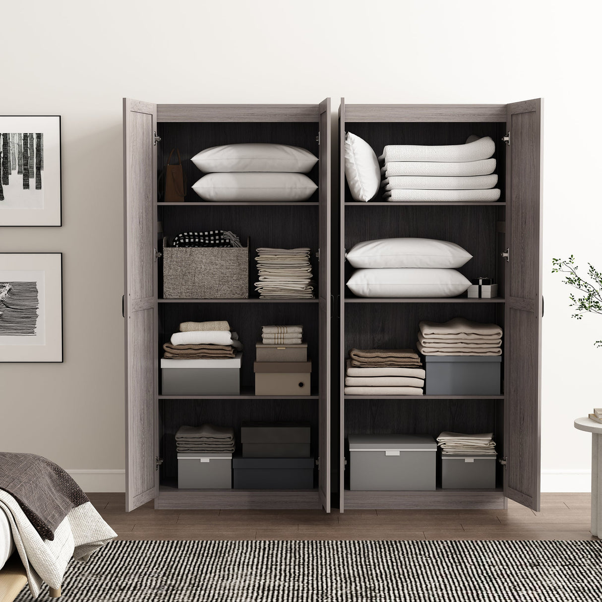 Cornelia Storage Closet 2.0 in Grey (set of 2) by Manhattan Comfort at Eve Furniture