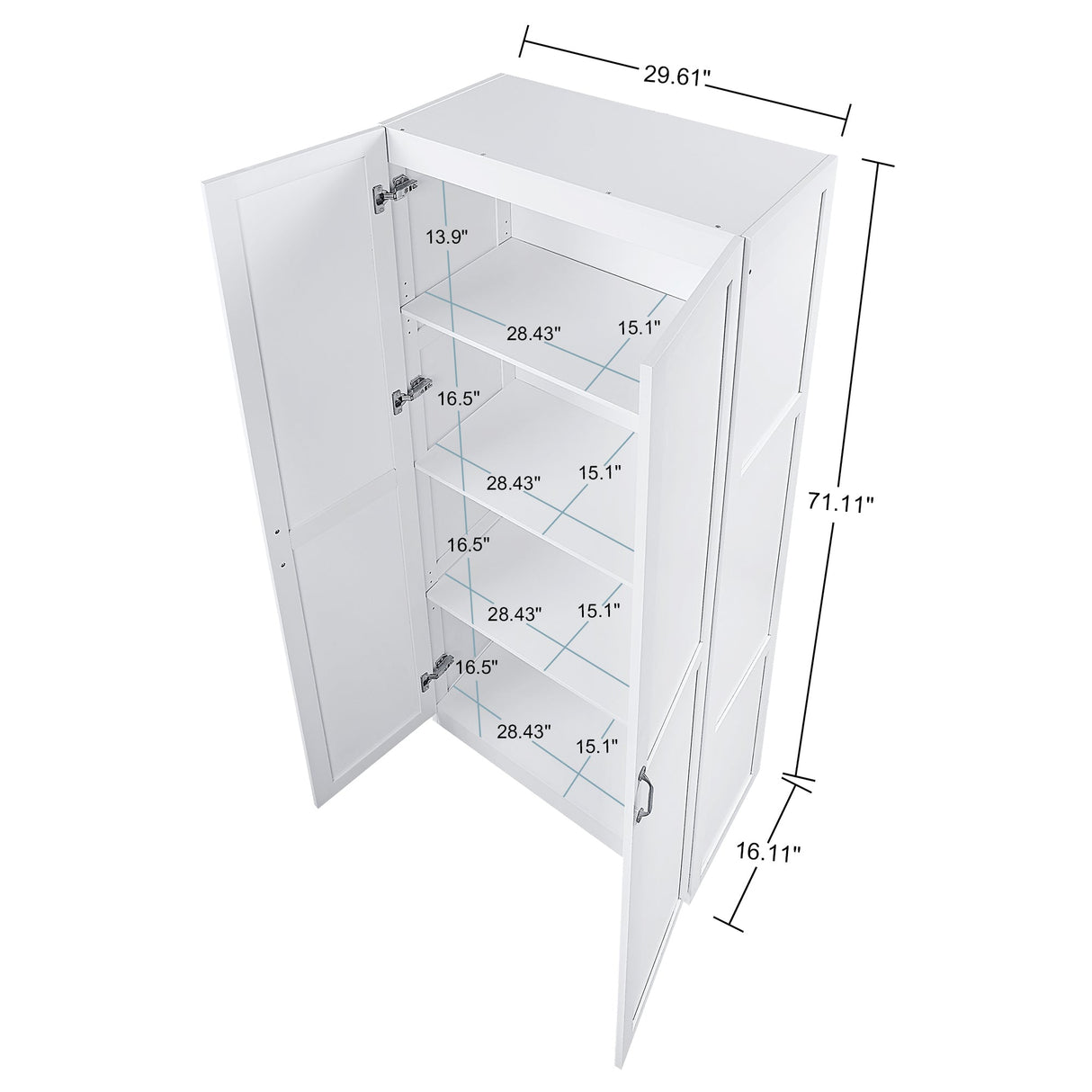 Cornelia Storage Closet 2.0 in White (set of 2) by Manhattan Comfort at Eve Furniture