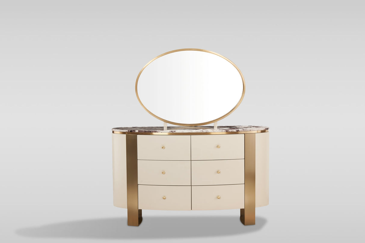 Cornina Cream Dresser and Mirror by New Era Innovations at Eve Furniture