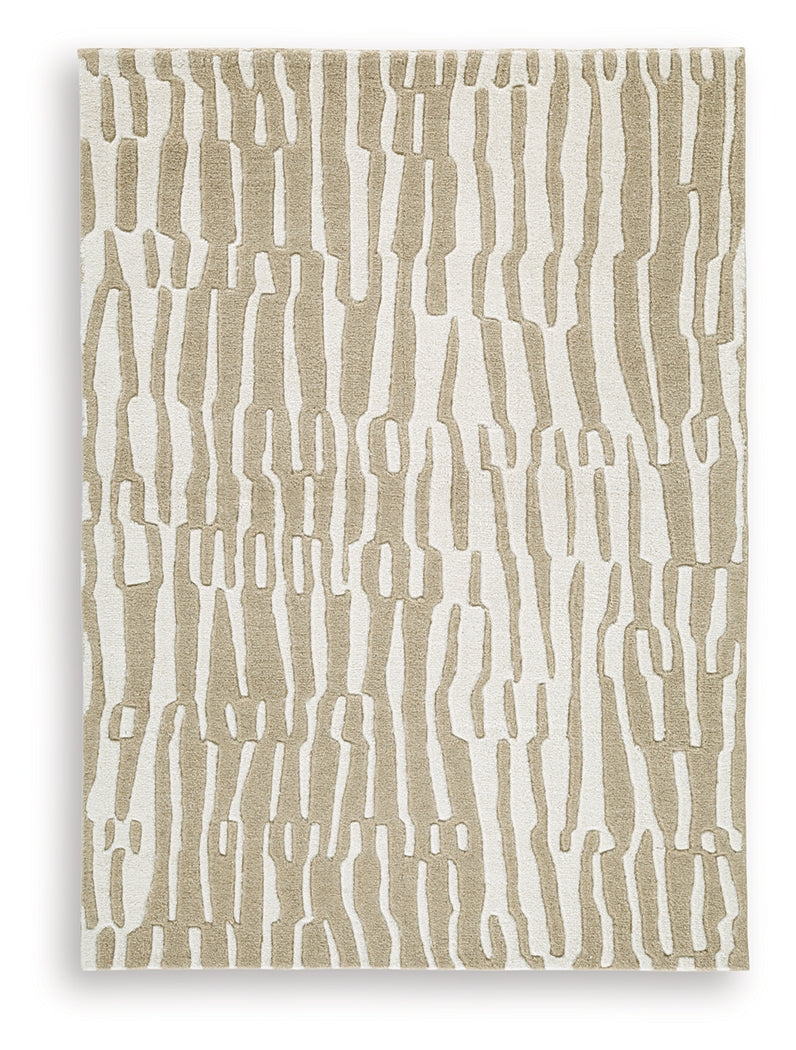 Corrbell Beige/White Medium Rug by Ashley at Eve Furniture