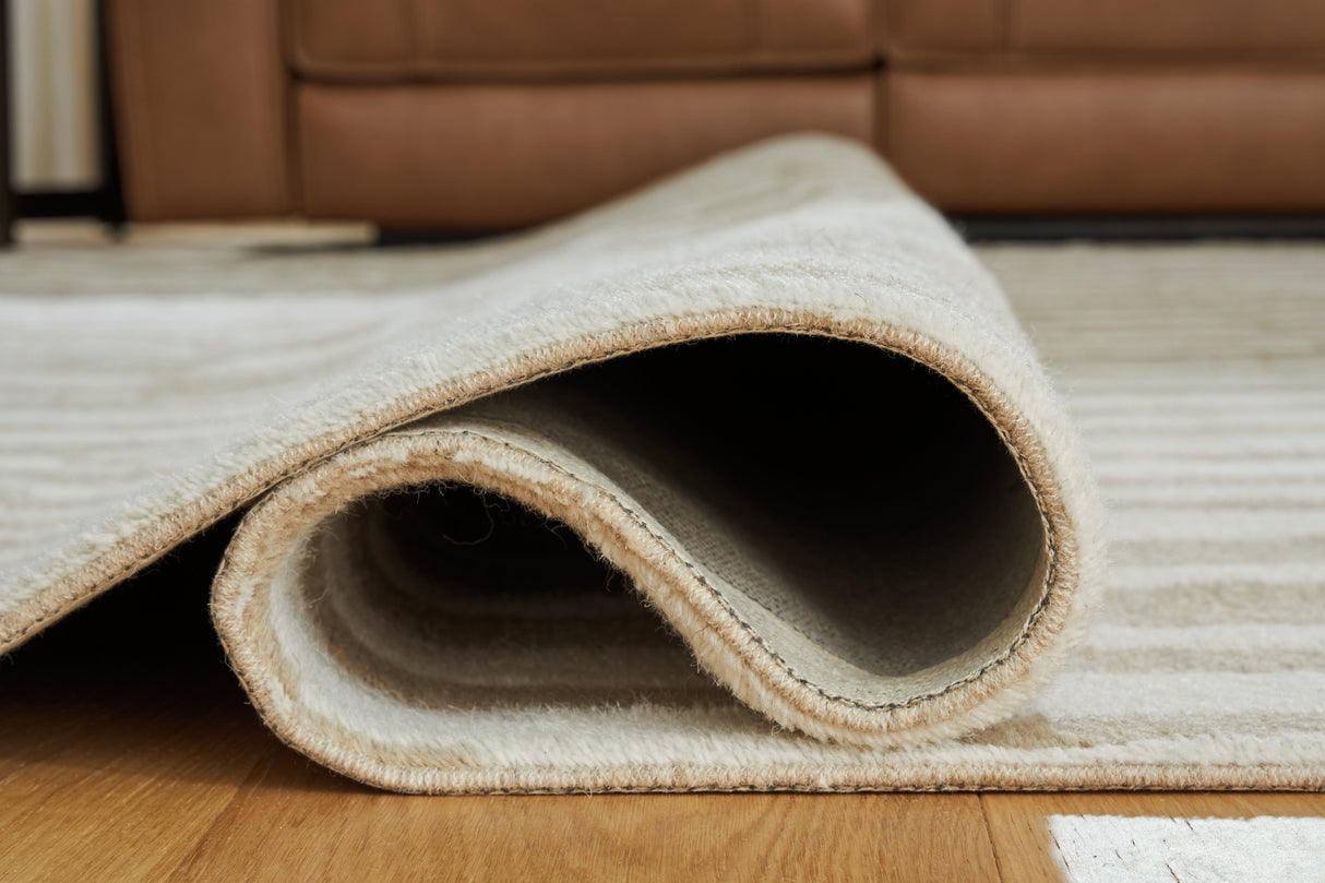 Corrbell Beige/White Medium Rug by Ashley at Eve Furniture