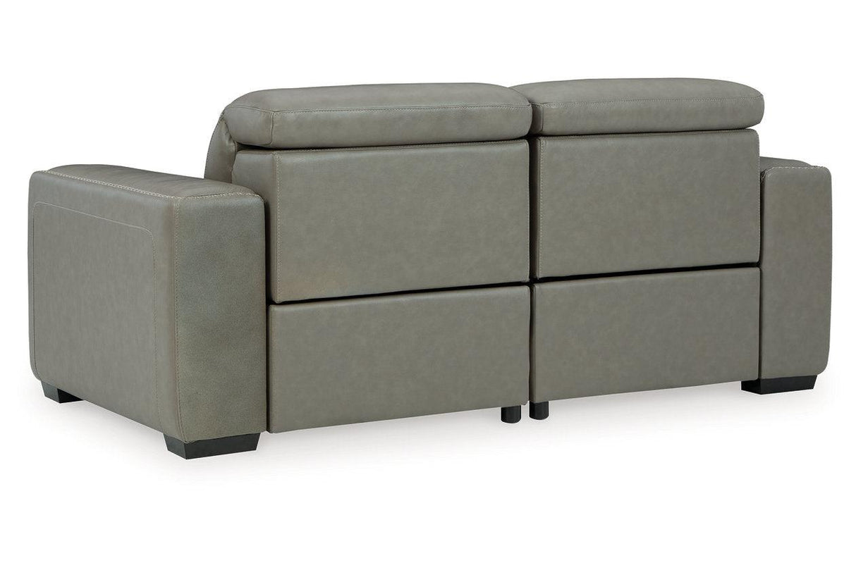 Correze Gray 2-Piece Power Reclining Sectional Loveseat by Ashley at Eve Furniture