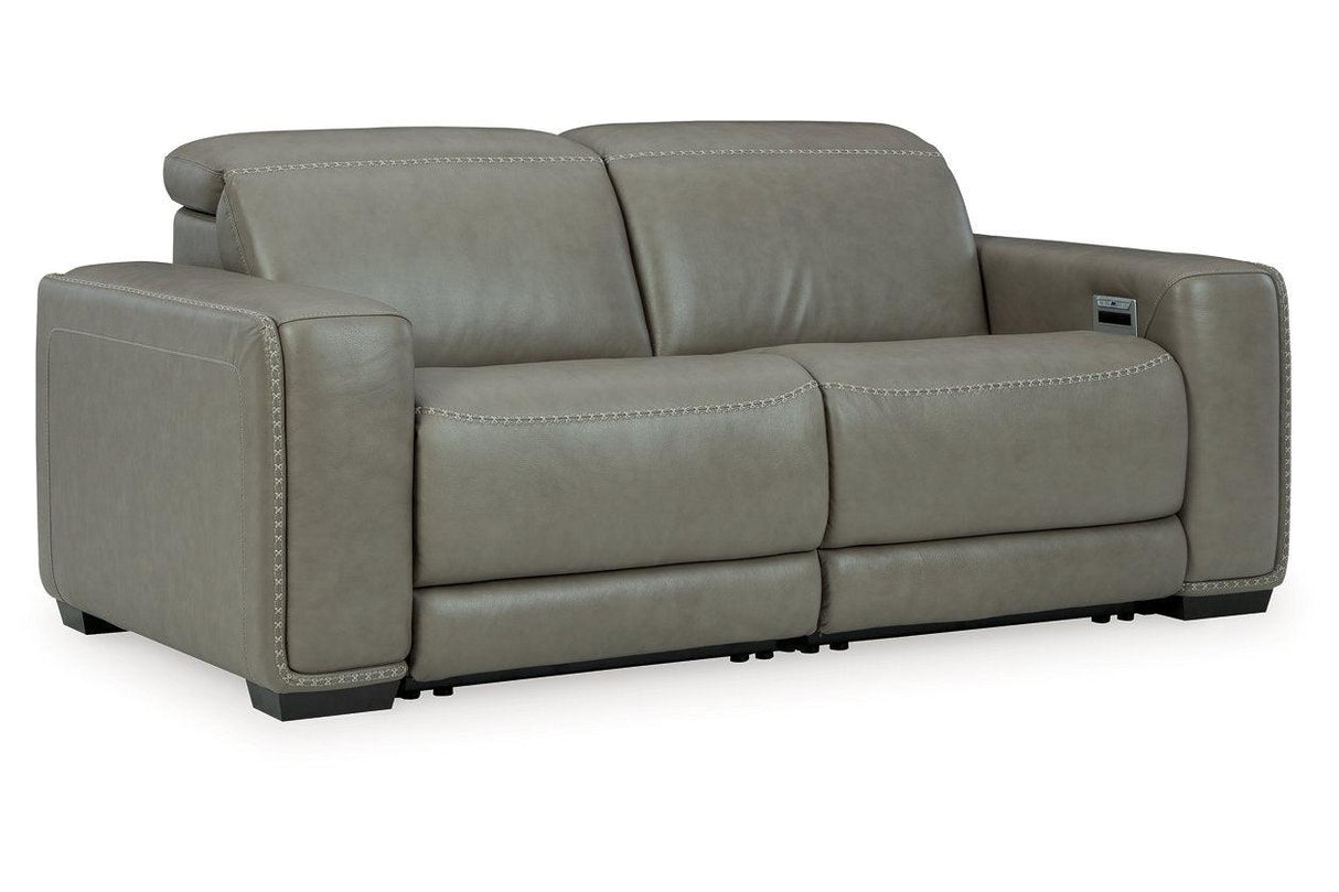 Correze Gray 2-Piece Power Reclining Sectional Loveseat by Ashley at Eve Furniture