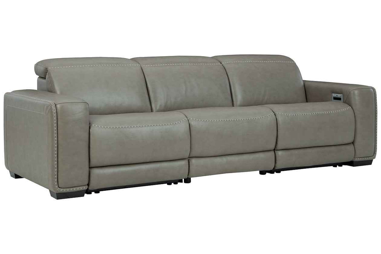 Correze Gray Power Reclining Living Room Set (Center Console)