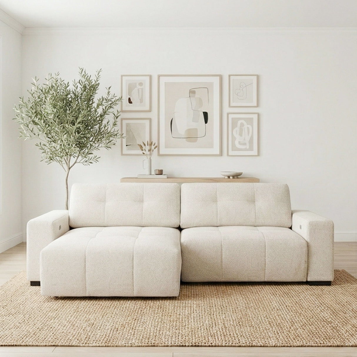 Corston Beige Linen PWR Slider Sofa by Ashcroft Furniture at Eve Furniture