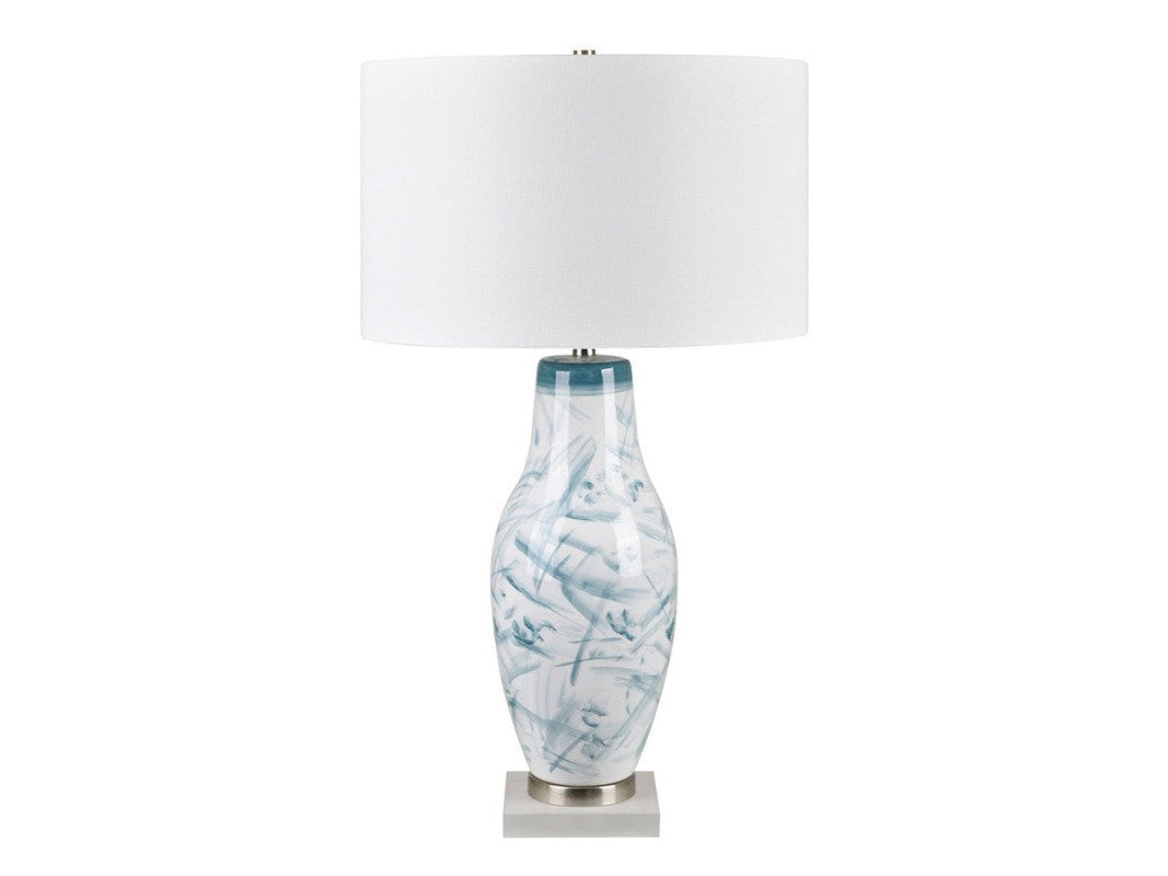 Cortana White/Blue Table Lamp by Crestview at Eve Furniture
