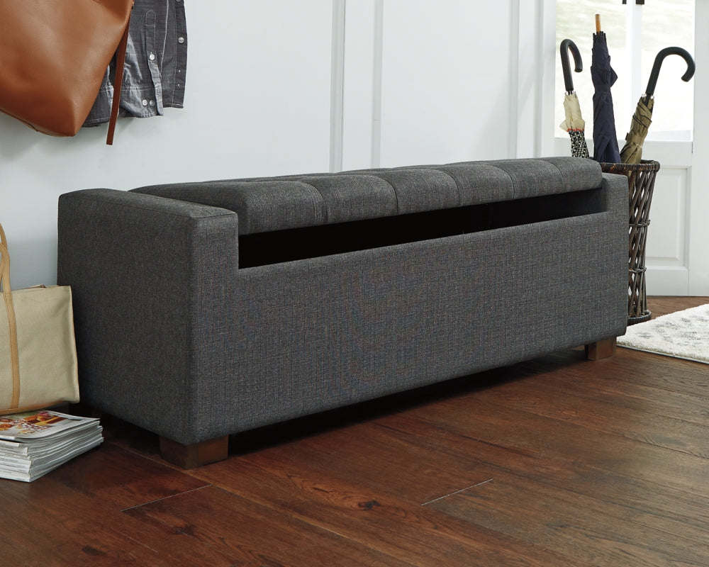 Cortwell Gray Storage Bench by Ashley at Eve Furniture