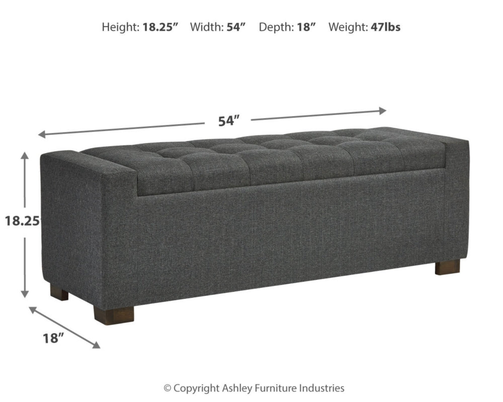 Cortwell Gray Storage Bench by Ashley at Eve Furniture