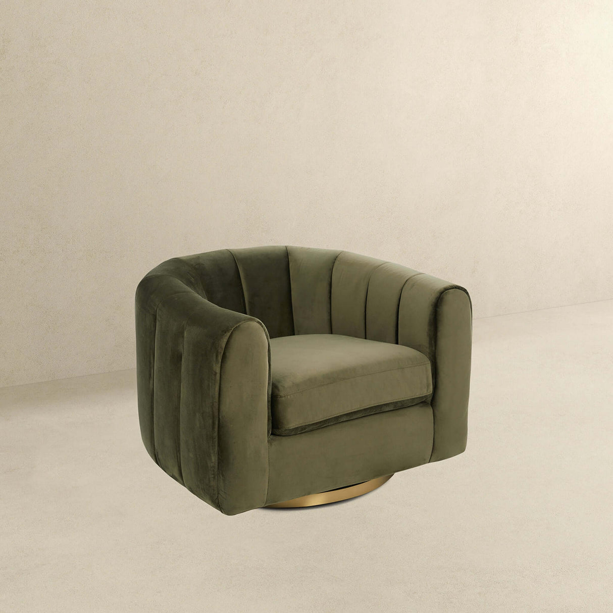 Cosey Green Velvet Swivel Chair by Ashcroft Furniture at Eve Furniture