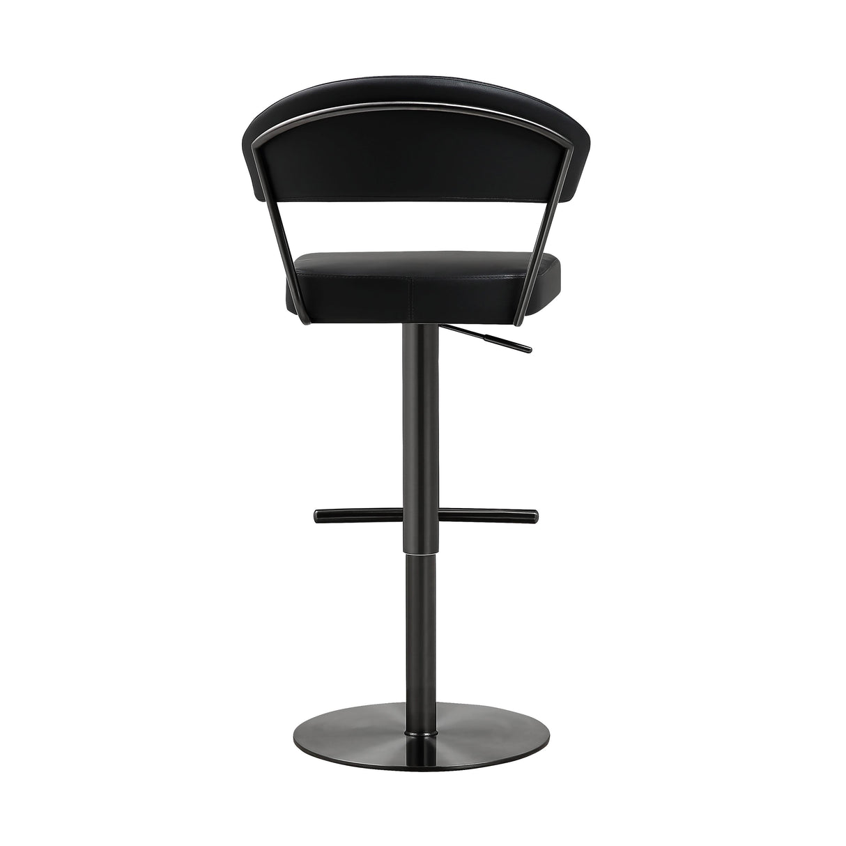 Cosmo Black Performance Vegan Leather on Black Steel Barstool by TOV Furniture at Eve Furniture