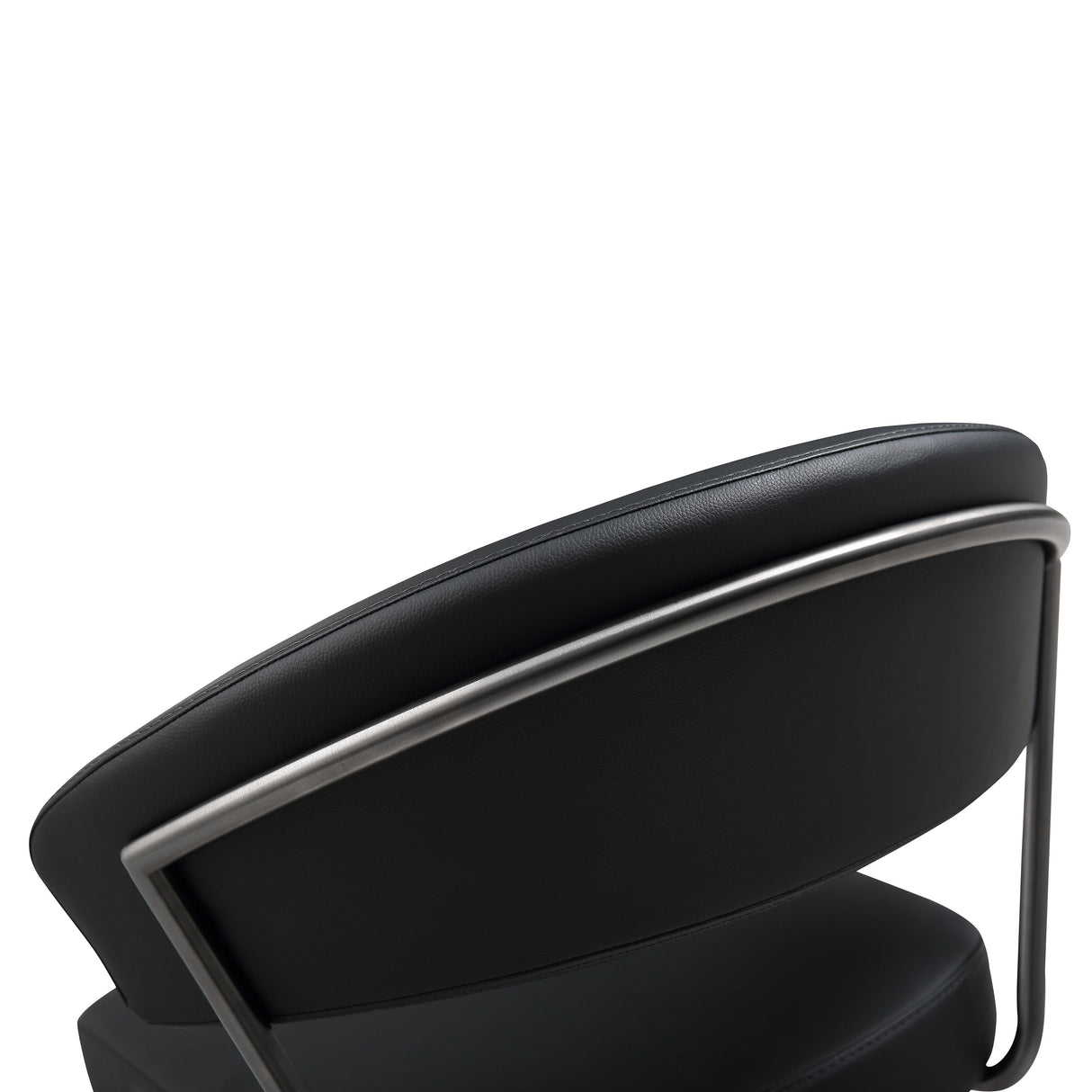Cosmo Black Performance Vegan Leather on Black Steel Barstool by TOV Furniture at Eve Furniture