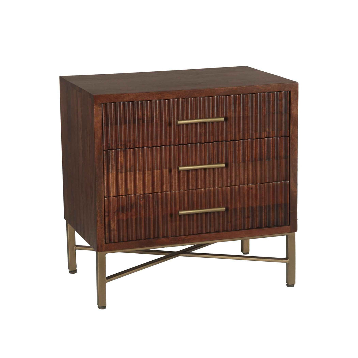 Cosmopolitan 26" Three Drawer Nightstand in Honey Brown by Home Trends & Design at Eve Furniture
