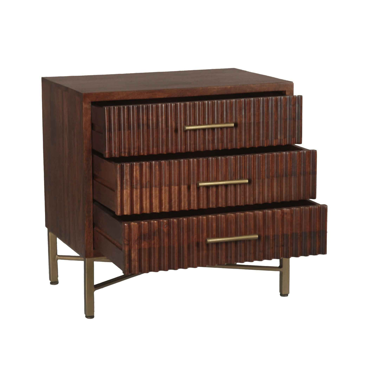 Cosmopolitan 26" Three Drawer Nightstand in Honey Brown by Home Trends & Design at Eve Furniture