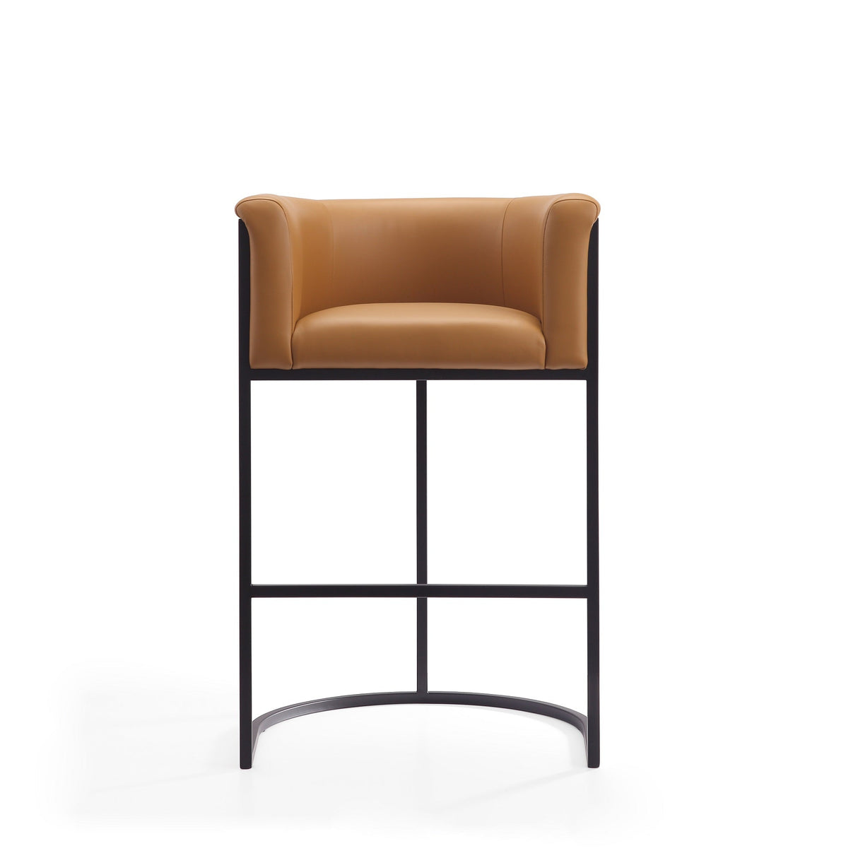 Cosmopolitan Barstool in Camel and Black (set of 3) by Manhattan Comfort at Eve Furniture