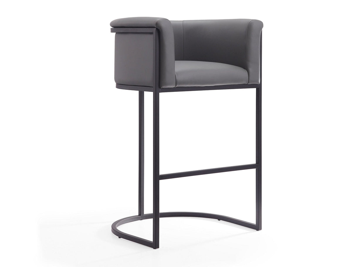 Cosmopolitan Barstool in Grey and Black by Manhattan Comfort at Eve Furniture