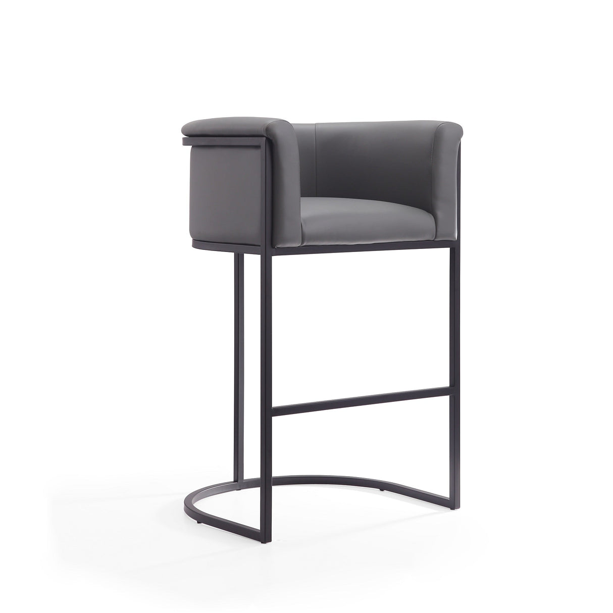 Cosmopolitan Barstool in Grey and Black (set of 2) by Manhattan Comfort at Eve Furniture