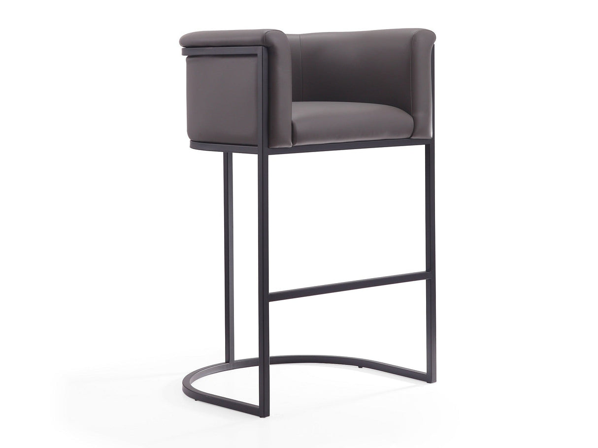 Cosmopolitan Barstool in Pebble and Black by Manhattan Comfort at Eve Furniture
