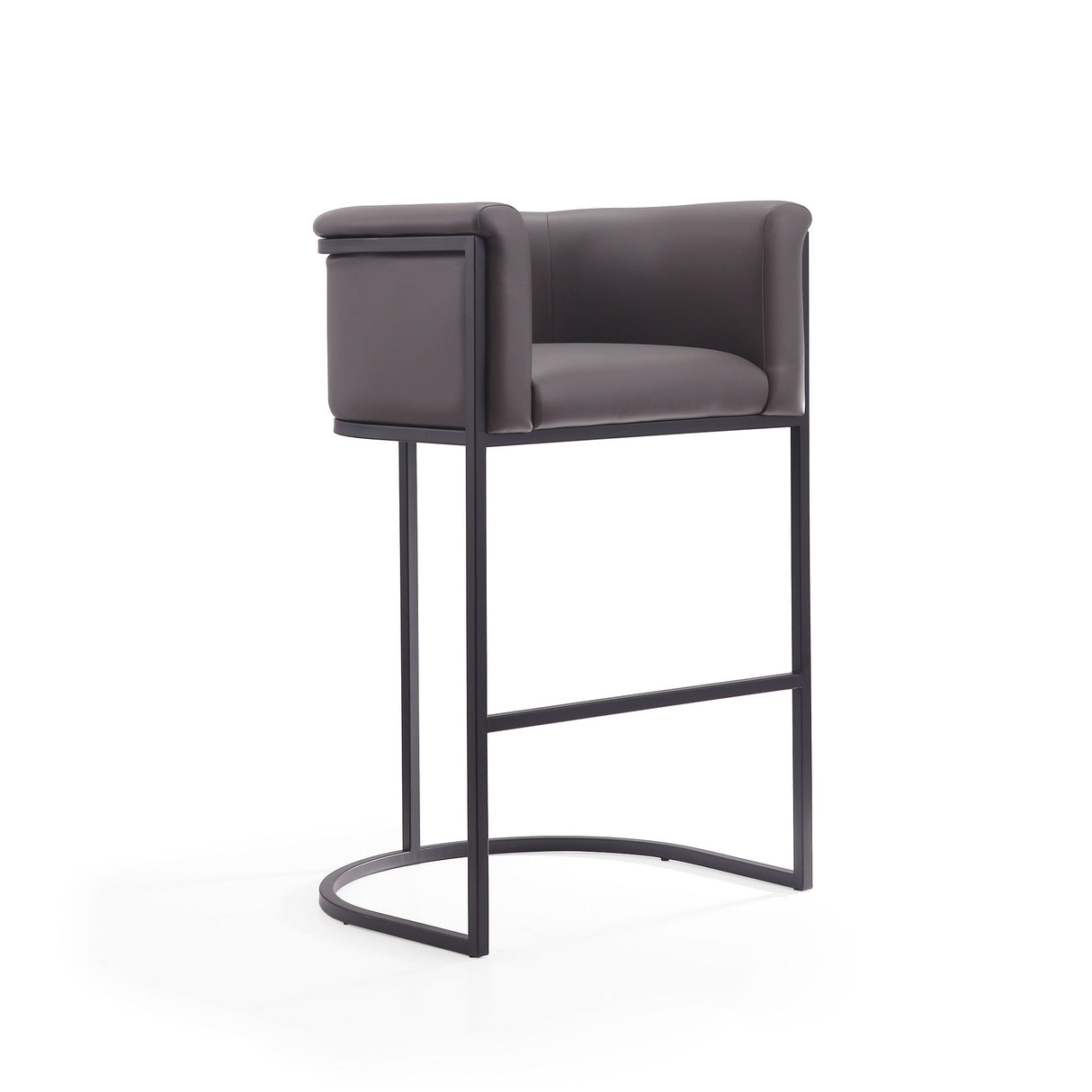 Cosmopolitan Barstool in Pebble and Black (set of 2) by Manhattan Comfort at Eve Furniture