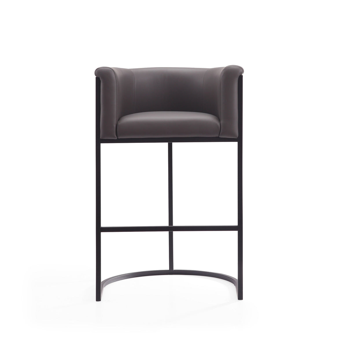 Cosmopolitan Barstool in Pebble and Black (set of 2) by Manhattan Comfort at Eve Furniture