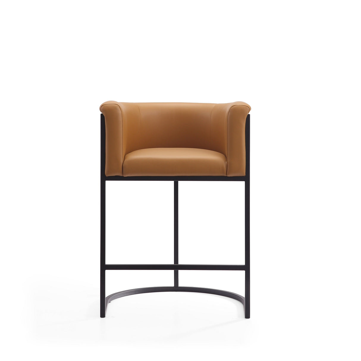 Cosmopolitan Counter Stool in Camel and Black by Manhattan Comfort at Eve Furniture