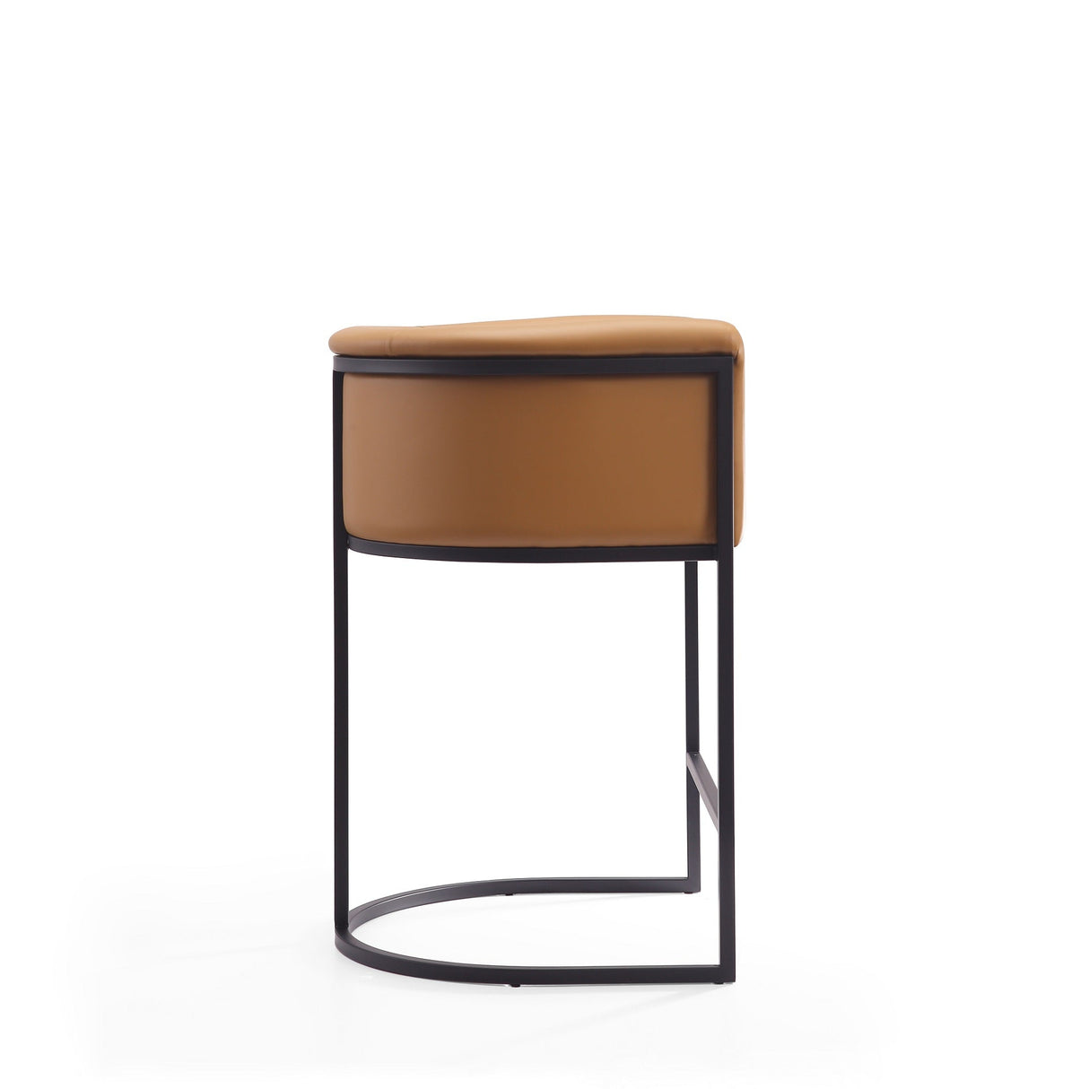 Cosmopolitan Counter Stool in Camel and Black by Manhattan Comfort at Eve Furniture