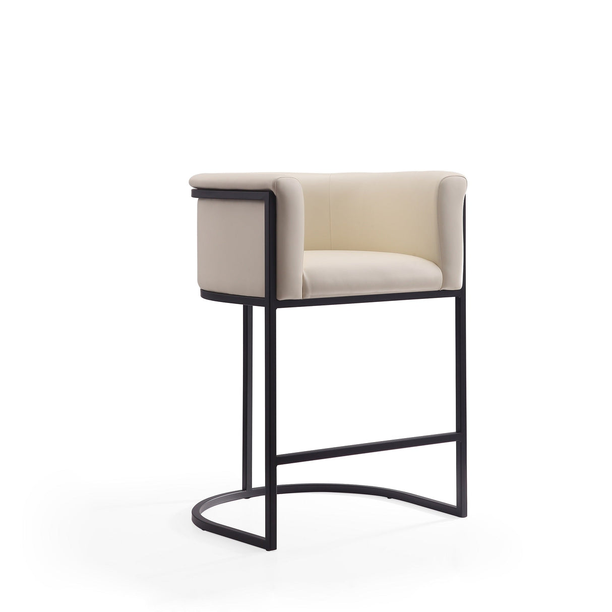 Cosmopolitan Counter Stool in Cream and Black (set of 2) by Manhattan Comfort at Eve Furniture