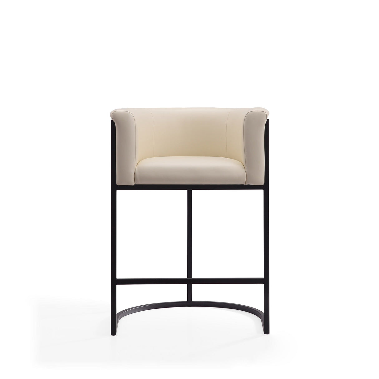 Cosmopolitan Counter Stool in Cream and Black (set of 2) by Manhattan Comfort at Eve Furniture