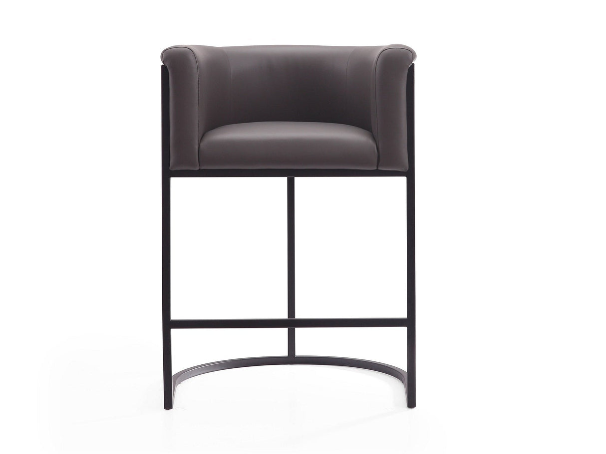 Cosmopolitan Counter Stool in Pebble and Black by Manhattan Comfort at Eve Furniture