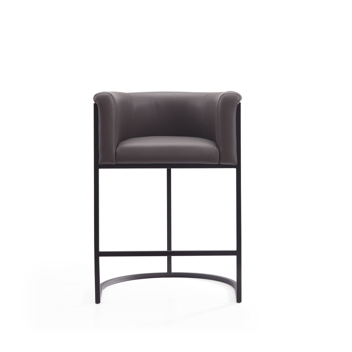 Cosmopolitan Counter Stool in Pebble and Black (set of 2) by Manhattan Comfort at Eve Furniture
