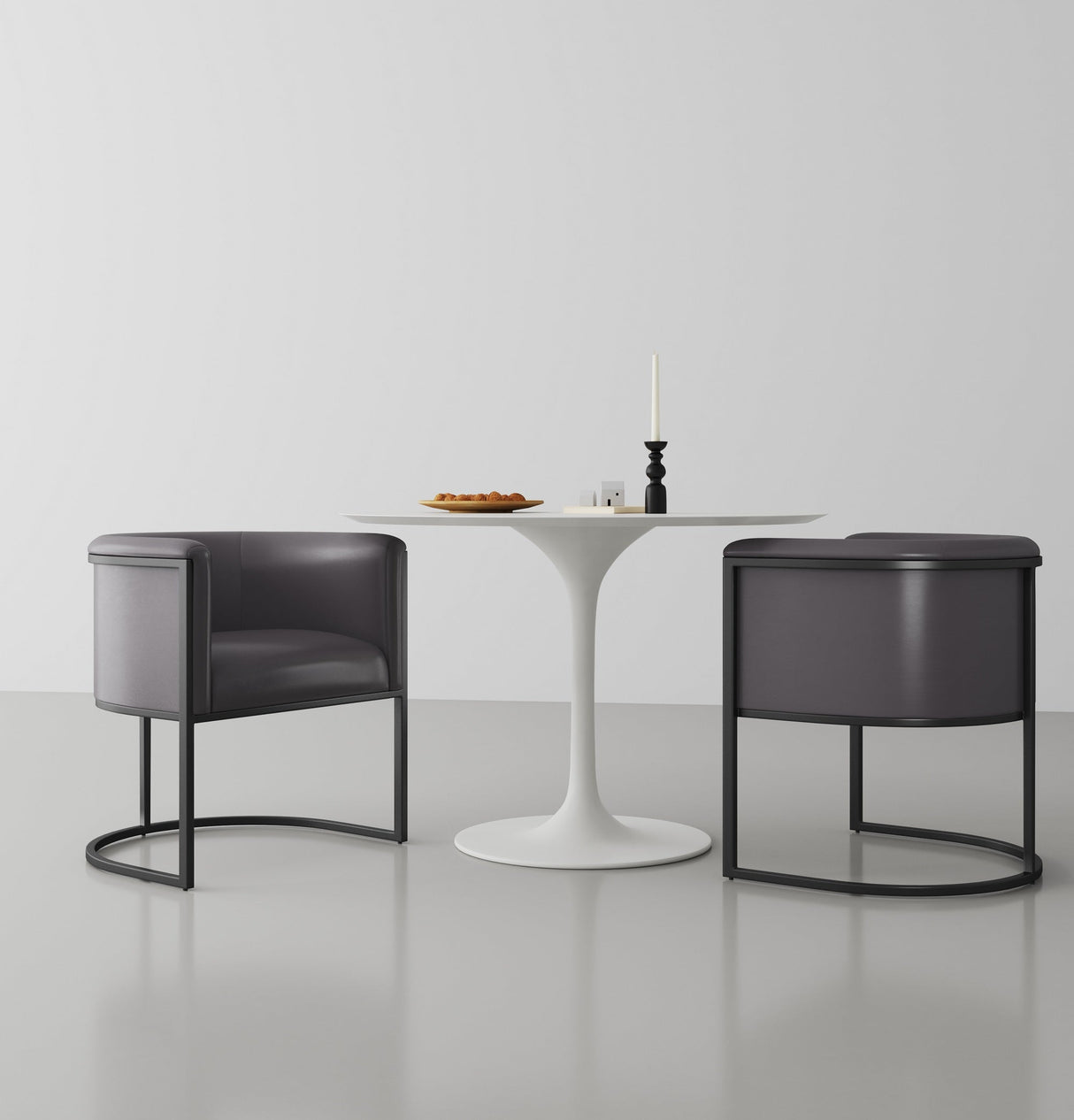 Cosmopolitan Dining Chair in Pebble and Black by Manhattan Comfort at Eve Furniture