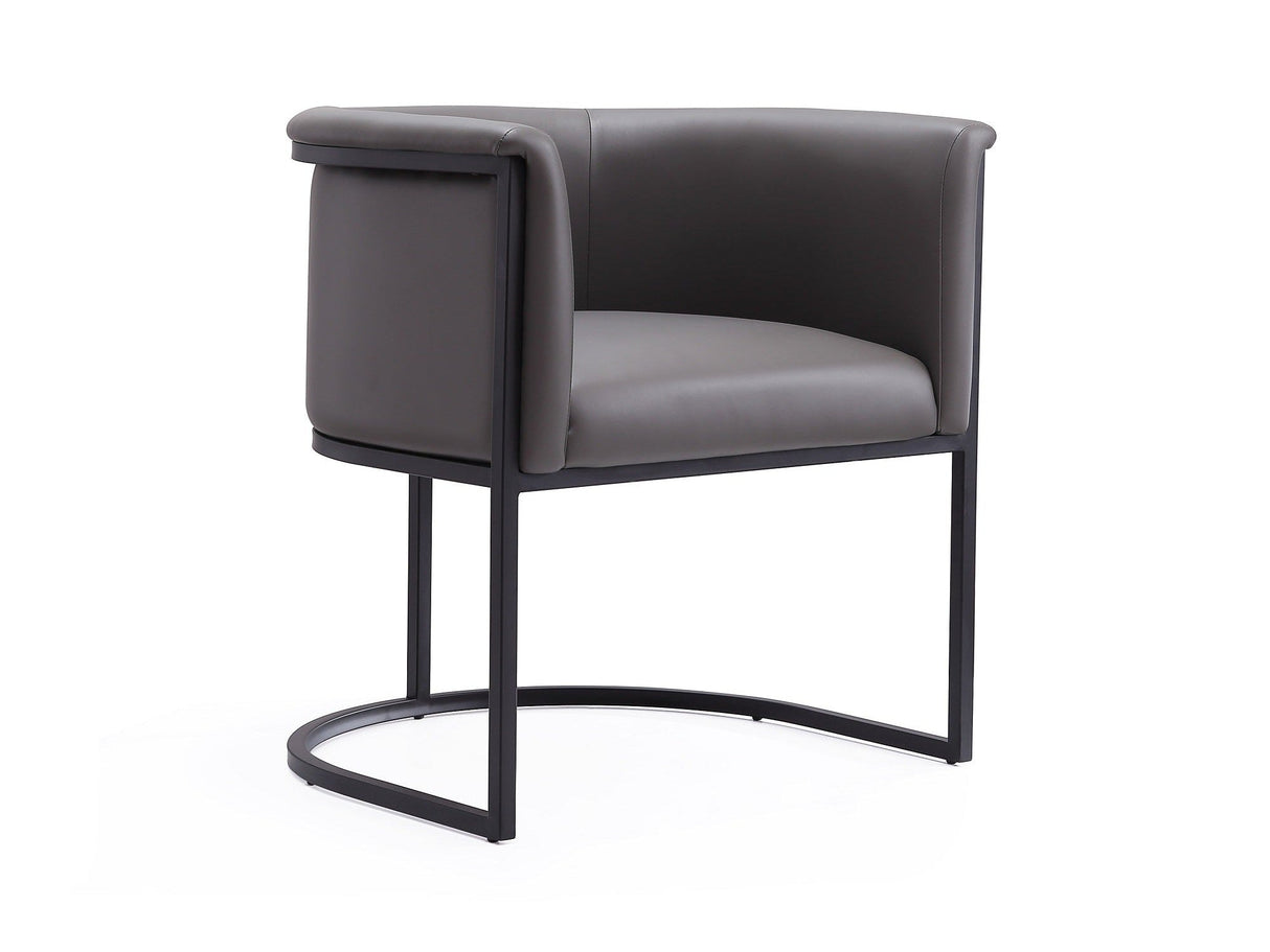 Cosmopolitan Dining Chair in Pebble and Black by Manhattan Comfort at Eve Furniture