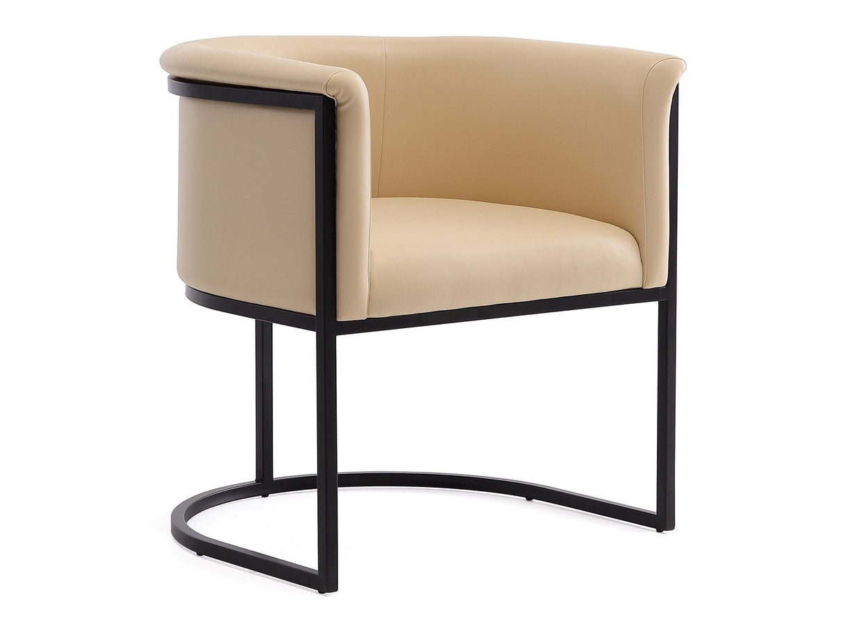 Cosmopolitan Dining Chair in Tan and Black by Manhattan Comfort at Eve Furniture