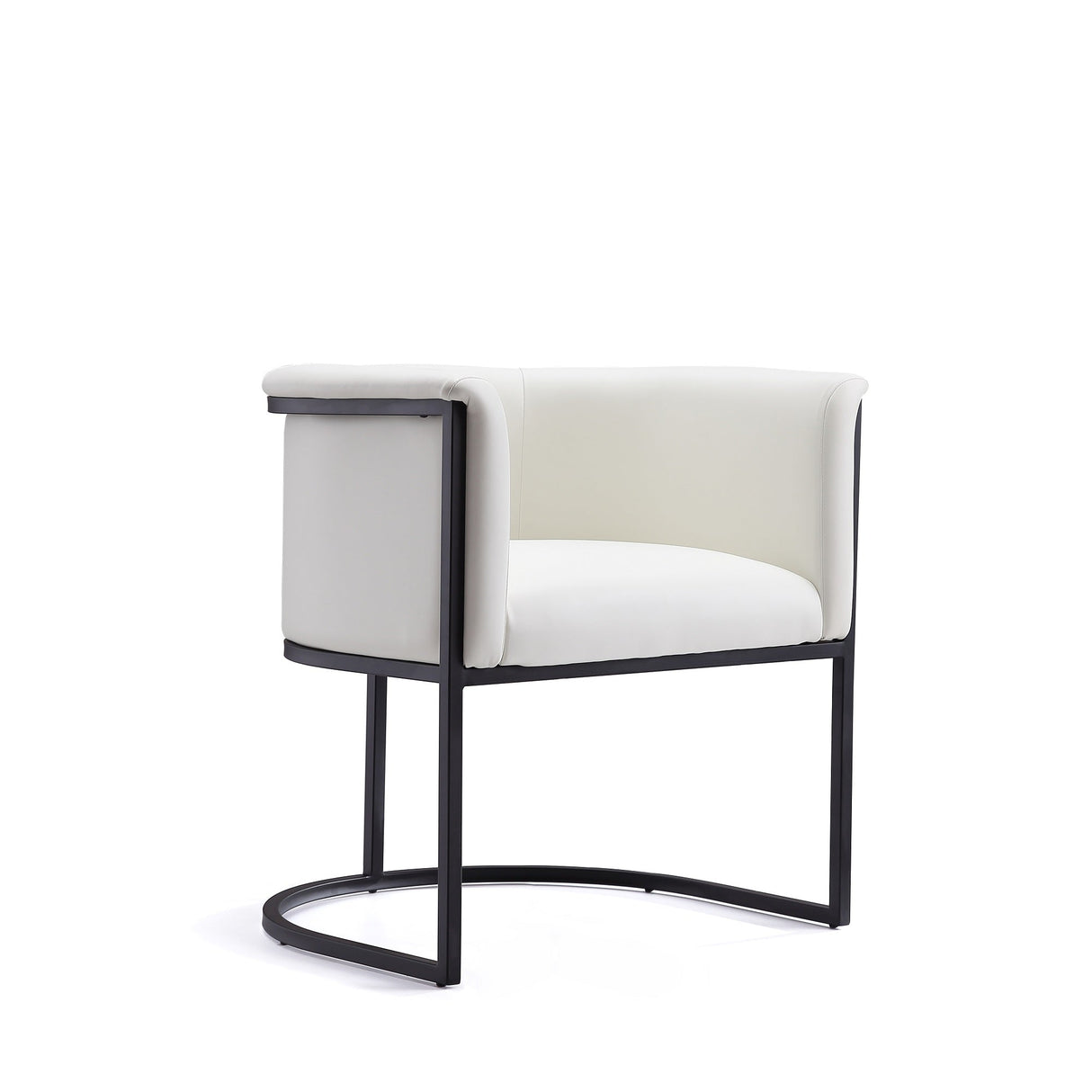 Cosmopolitan Dining Chair in White and Black (set of 2) by Manhattan Comfort at Eve Furniture