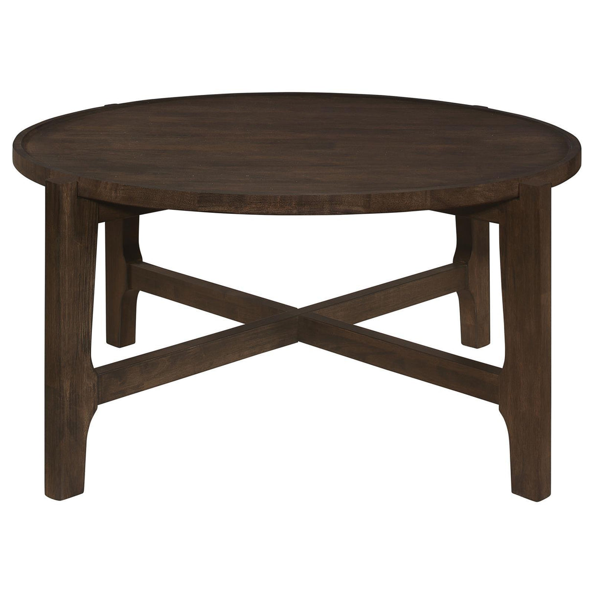 Cota Round Solid Wood Coffee Table Dark Brown by Coaster at Eve Furniture
