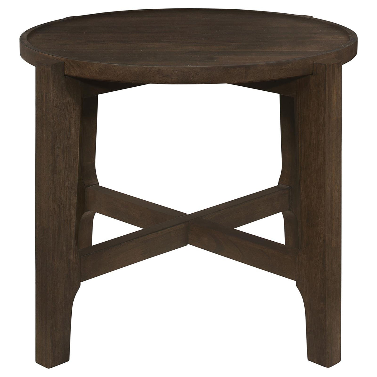 Cota Dark Brown Round Solid Wood End Table by Coaster at Eve Furniture