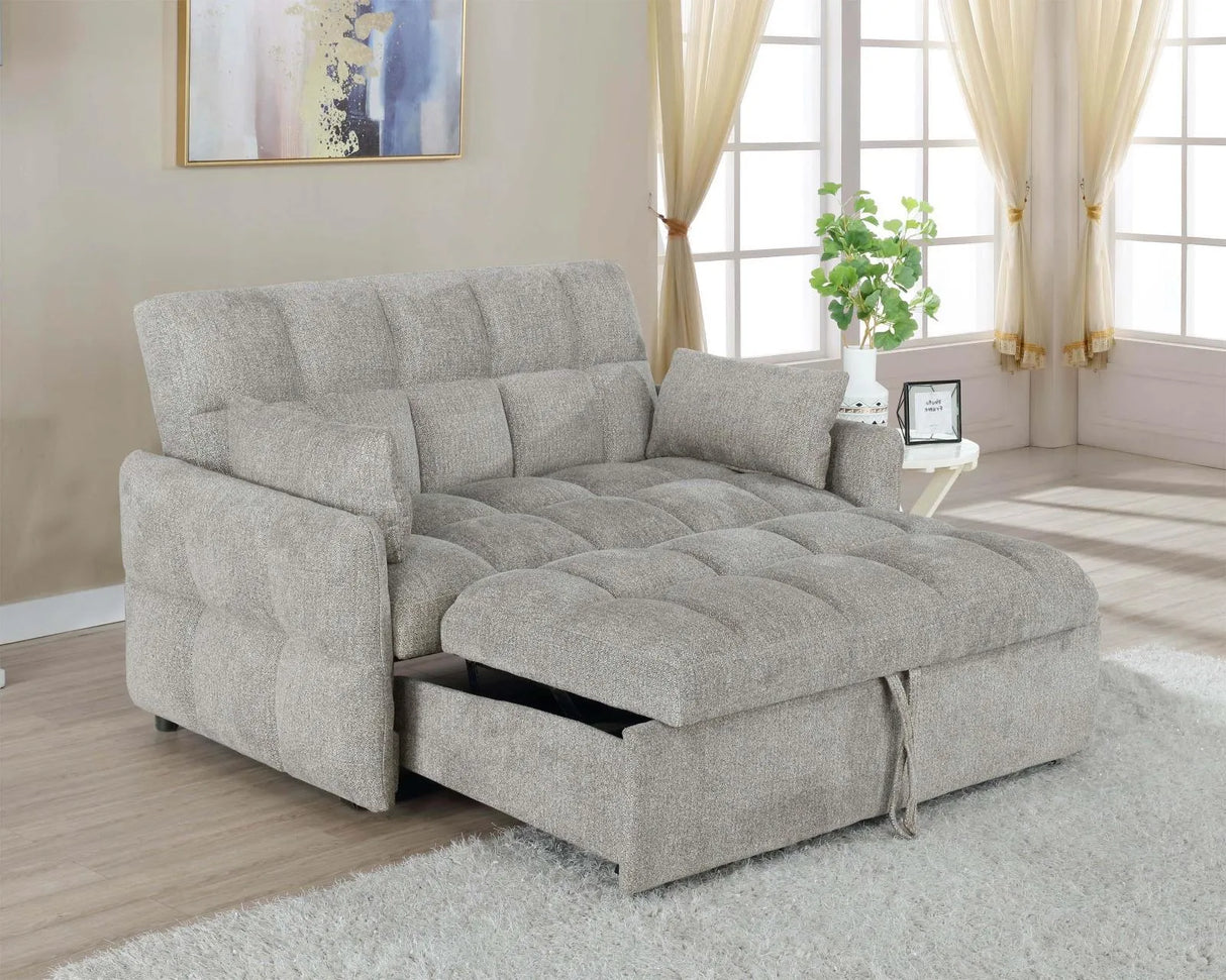 Cotswold Upholstered Convertible Sleeper Sofa Bed Light Grey by Coaster at Eve Furniture