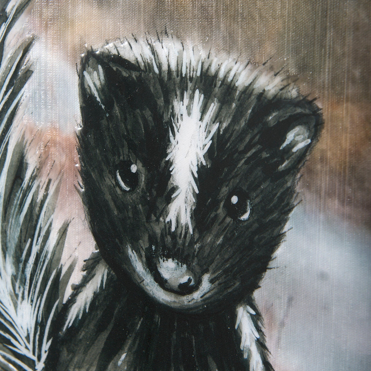 Country Skunk by Mercana Studio a Hand Embellished Textured Canvas by Mercana at Eve Furniture