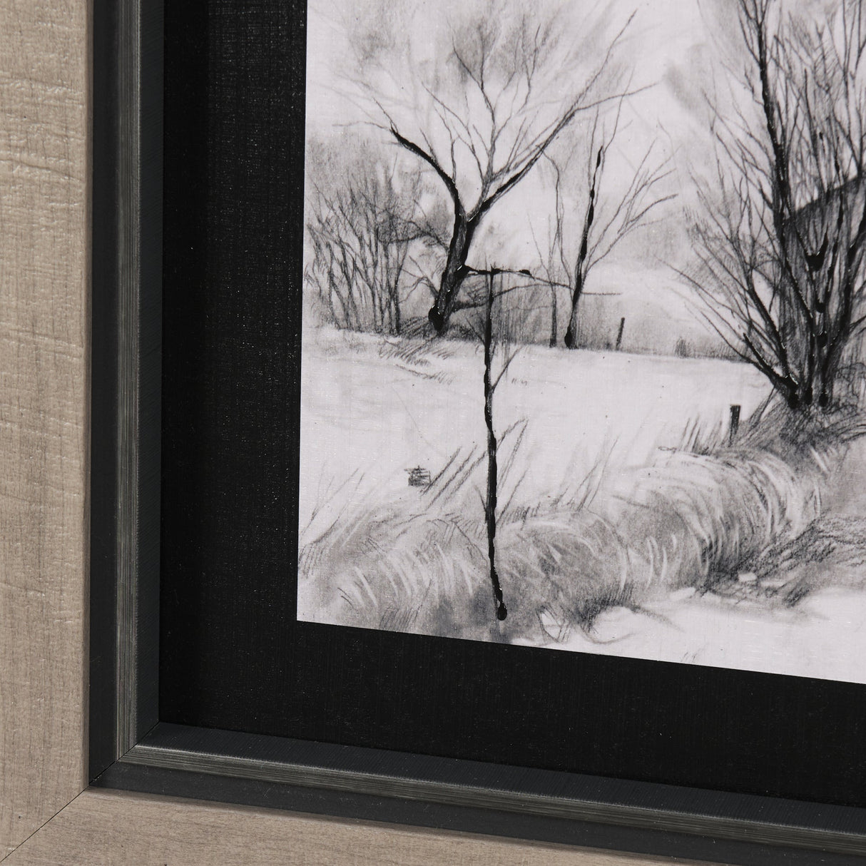 Countryside Sketches II by Ariana a Hand Embellished Textured Framed Art Print by Mercana at Eve Furniture