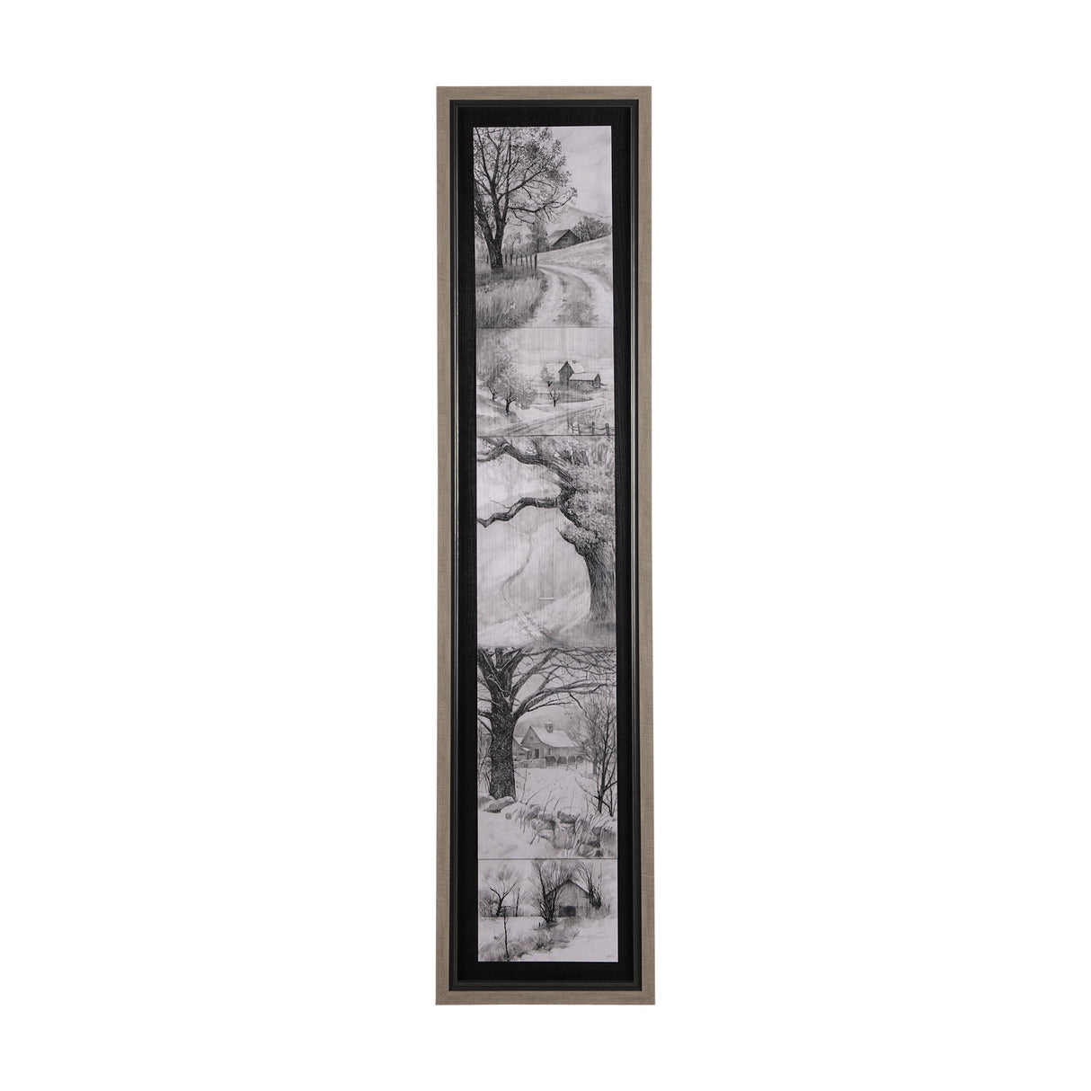 Countryside Sketches II by Ariana a Hand Embellished Textured Framed Art Print by Mercana at Eve Furniture