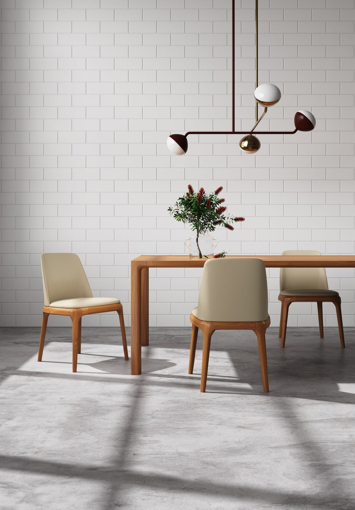 Courding Dining Chair in Tan and Walnut by Manhattan Comfort at Eve Furniture