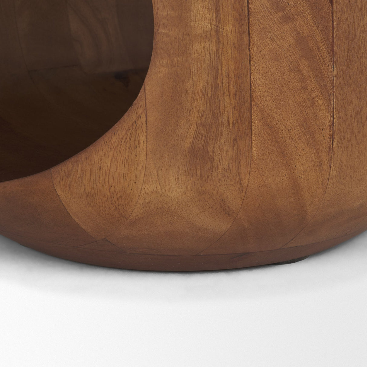 Cove Mid-Brown Sculptural Open Side Table by Mercana at Eve Furniture