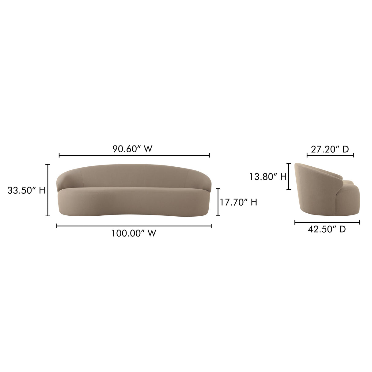 Cove Taupe Outdoor Sofa by Moe's Home at Eve Furniture