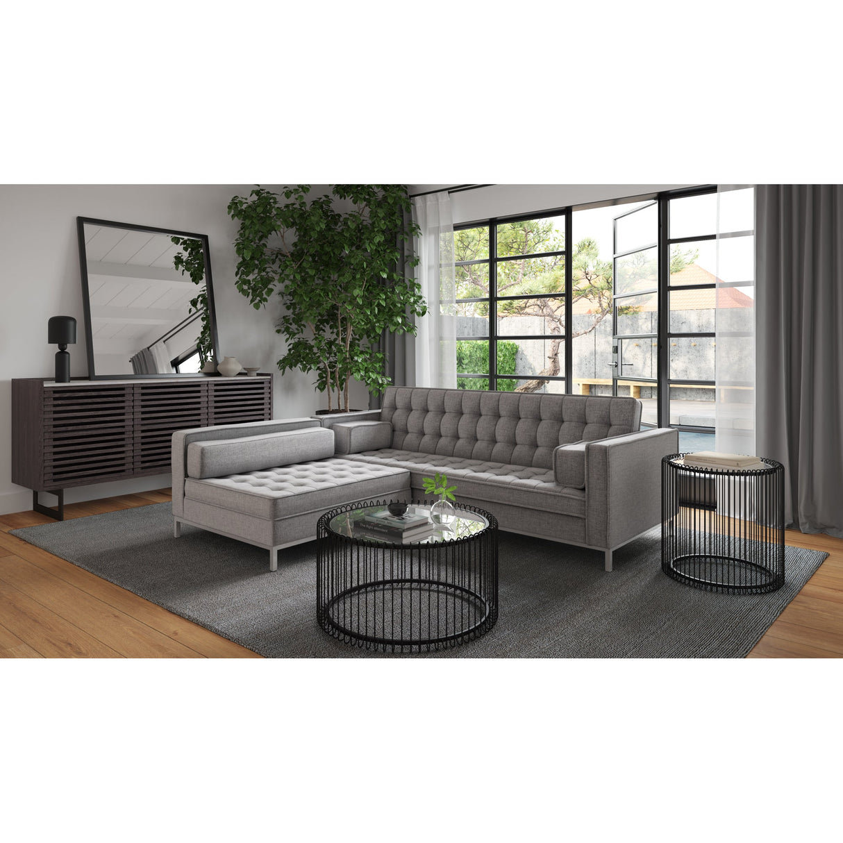 Covella Grey Ottoman Storage by Moe's Home at Eve Furniture