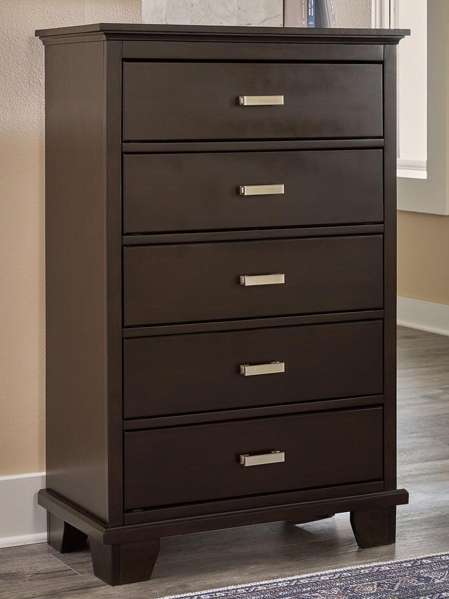 Covetown Dark Brown Chest of Drawers by Ashley at Eve Furniture