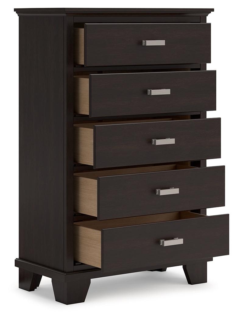 Covetown Dark Brown Chest of Drawers by Ashley at Eve Furniture