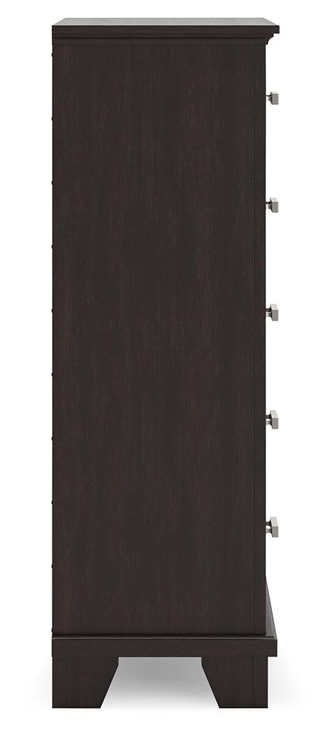 Covetown Dark Brown Chest of Drawers by Ashley at Eve Furniture