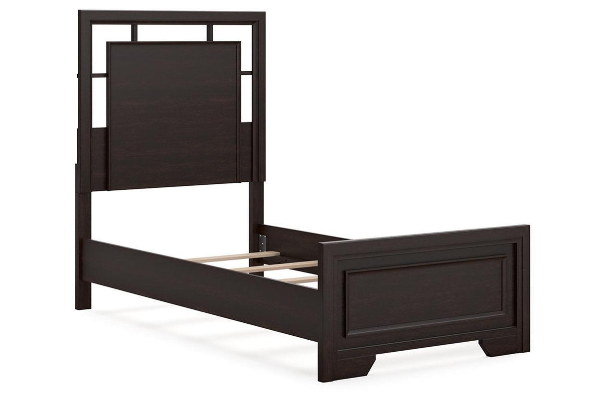 Covetown Dark Brown Twin Panel Bed by Ashley at Eve Furniture
